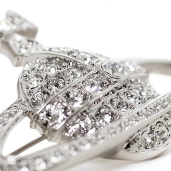 VIVIENNE WESTWOOD BAS RELIEF CRYSTAL ORB BROOCH | PIN - Picture 3 of 11